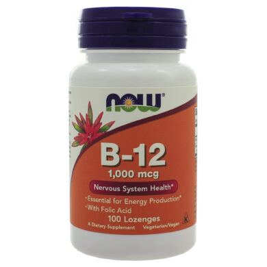 Vitamin B-12 (1000mcg) w/Folic Acid Chewable - 100 lozenges