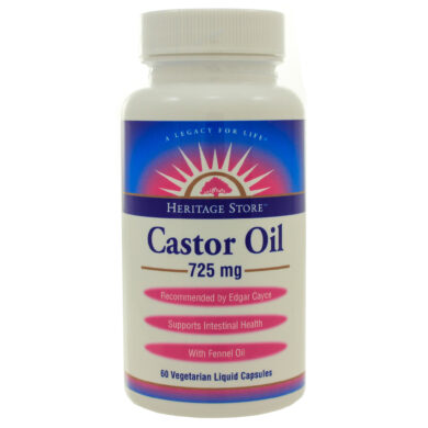 Castor Oil 725mg, Vegetarian Lq Capsules - 60 capsules