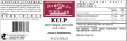 Alternative view of Kelp w/ Selenomithionate and Iodine - 90 capsules